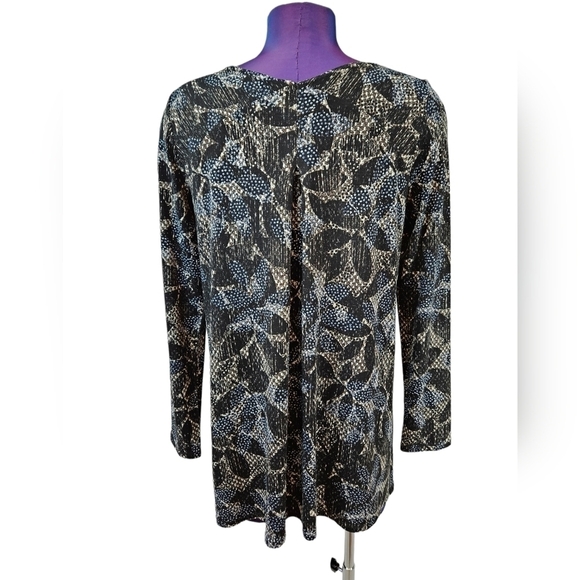 J. Jill Wearever Collection Floral Slinky Knit Long Sleeve Tunic Top Size Small - Picture 4 of 7